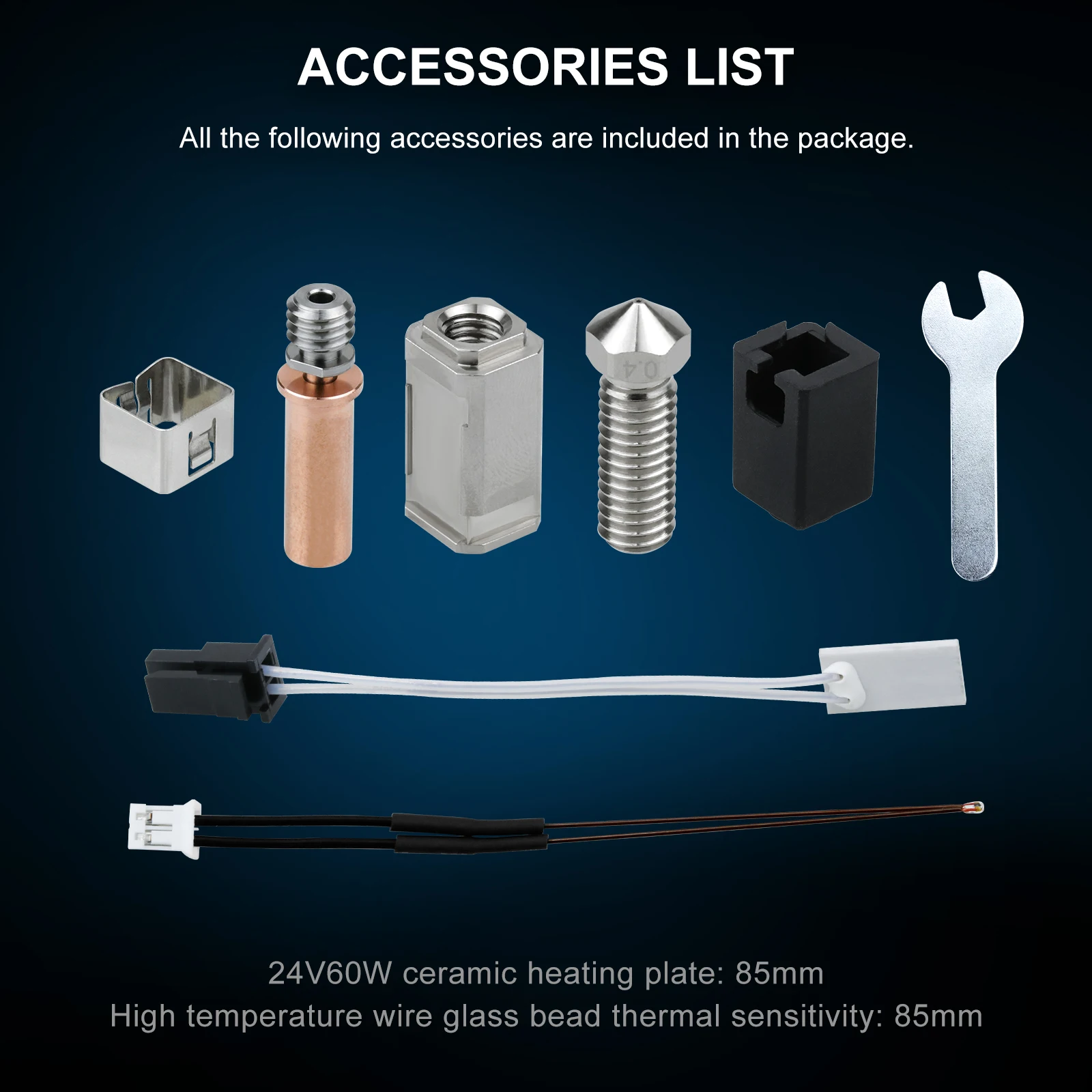 Upgrade for Anycubic Kobra 2 Hotend Kit,Thermistor Heater Cartridge 0.4mm Print Hot End for Kobra2 Plus/Neo/Kobra2 3D Printer