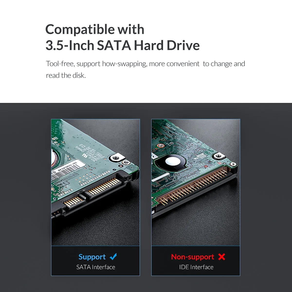 ORICO Hard Drive Caddy 2.5 to 3.5 inch Stainless Internal Hard Drive Mounting Bracket Adapter 3.5 inch SATA HDD Mobile Frame