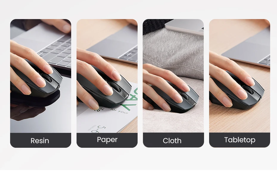 UGREEN Mouse Wireless Ergonomic Mouse 2.4GHz 4000 DPI Silent 6 Buttons For MacBook Tablet Laptop PC Mute Mice Quiet 2.4G Mouse