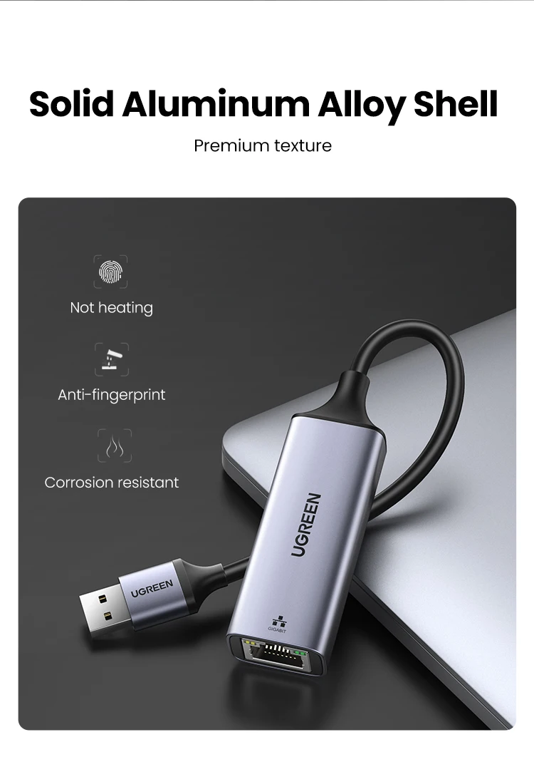UGREEN USB Ethernet Adapter 1000/100Mbps USB3.0/2.0 to RJ45 Lan for Laptop PC Windows Xiaomi Mi Box Nintendo Switch Network Card