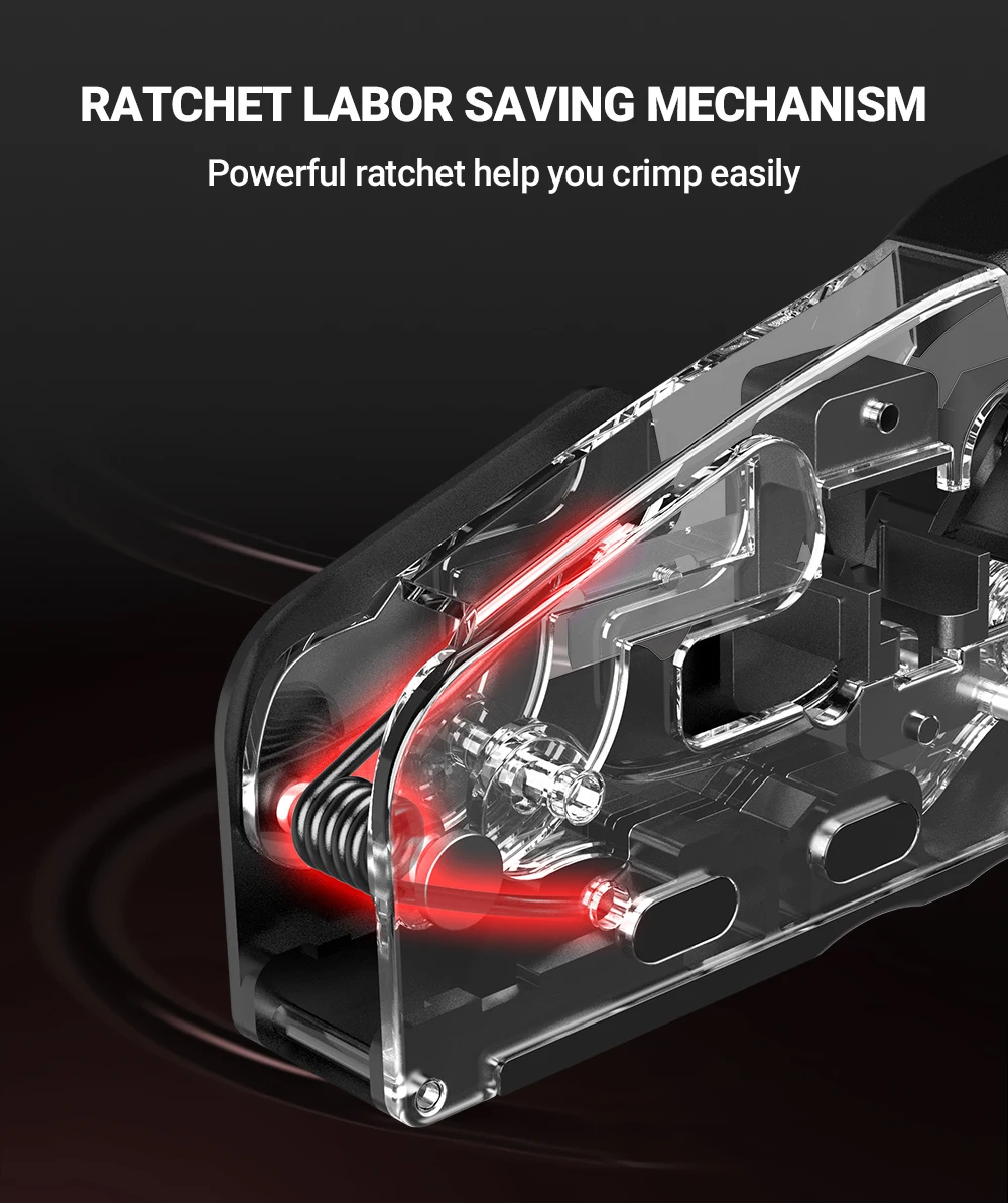 AMPCOM rj45 Crimper CAT7 Crimping Tool for Pass Through RJ11 RJ 45 Connector CAT6 CAT5E Modular Plugs With Wire Stripper Cutter