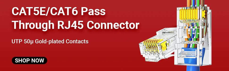 AMPCOM rj45 Crimper CAT7 Crimping Tool for Pass Through RJ11 RJ 45 Connector CAT6 CAT5E Modular Plugs With Wire Stripper Cutter