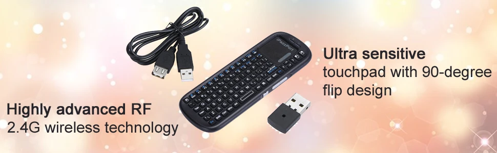 IPazzPort 2.4G Mini Wireless Keyboard with Touchpad Mouse Combo, Handheld Portable for Tablet/Laptop/Notebook/ Android TV Box/PC