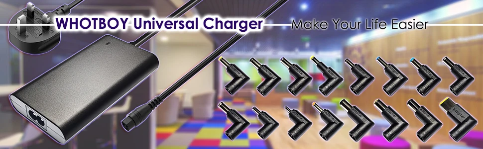 65W Universal Laptop Charger Power Adapter 16 DC Tip 16V 18.5V 19V 19.5V 20V For Asus Acer Dell HP Lenovo LG Samsung Sony, Etc