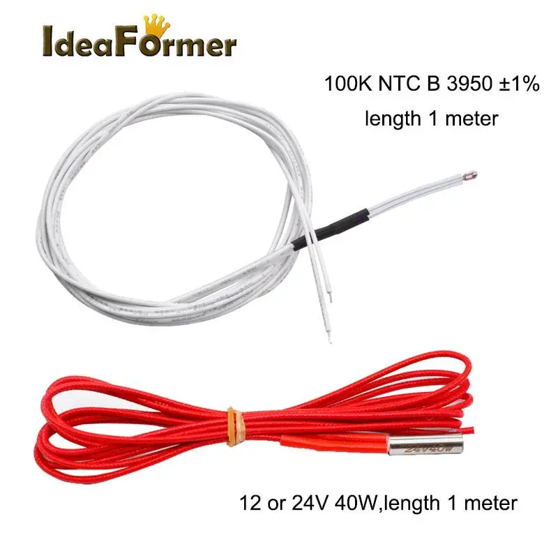 V6 J-head 12V 24V All Metal Hotend Wade or Bowden 1.75/3.0mm Filament Nozzle Cooling Fan Bracket Block Thermistors Heat Sink Kit