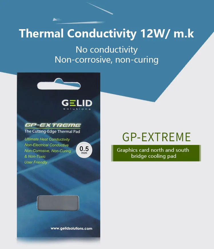 GELID GP-EXTREME Thermal Pad CPU/GPU Graphics Card Motherboard high-performance Pad Heat Dissipation Silicone Pad Multi-Size 12W