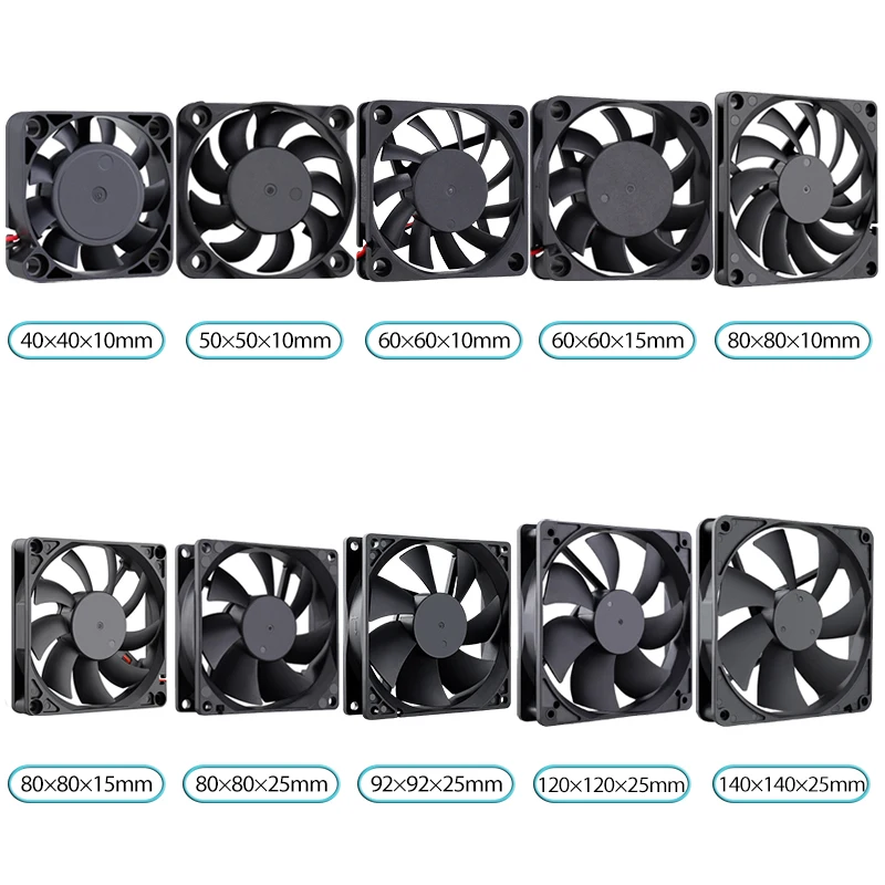 GDSTIME Dual 40mm 50mm 60mm 80mm 92mm 120mm 140mm DC 5V Powered USB Fans with 2 in 1 USB Cable for AV Receiver DVR Cooling