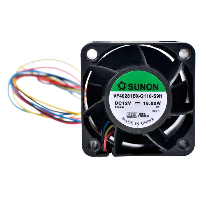 VF40281BX-Q110-S9H 4cm 40mm Fan 40x40x28mm DC12V 1.5A 18W 4lines High Volume Cooling Fan for 1U Server Power Supply