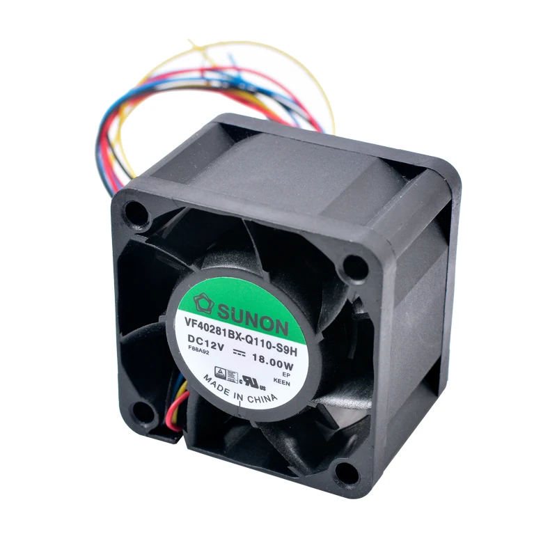 VF40281BX-Q110-S9H 4cm 40mm Fan 40x40x28mm DC12V 1.5A 18W 4lines High Volume Cooling Fan for 1U Server Power Supply