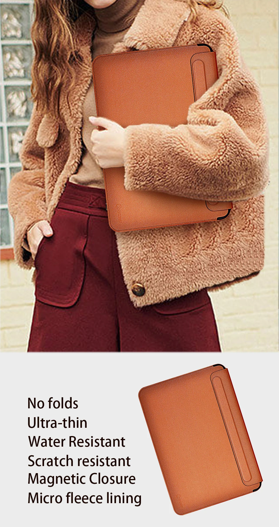 Cingrow Laptop Sleeve for MacBook Air 15.3 2026 Waterproof Laptop Bag for MacBook Air 13 Pro 14 Ultra-thin Notebook Bag 15.6
