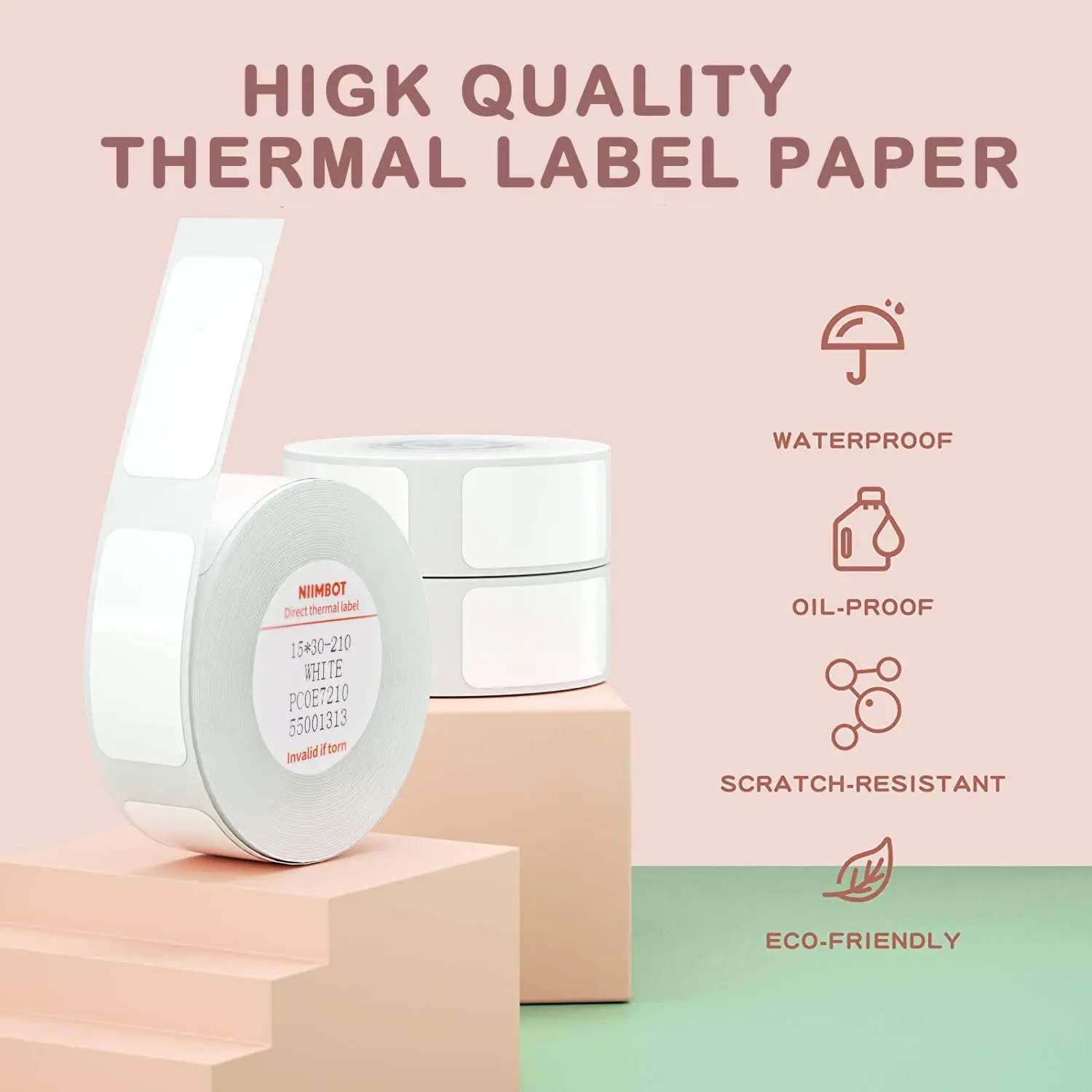 Niimbot D11 D101 D110 Official Label Sticker Paper Rolls Various Sizes of White Color Label Papers 3 5 10 Rolls for Printer USE