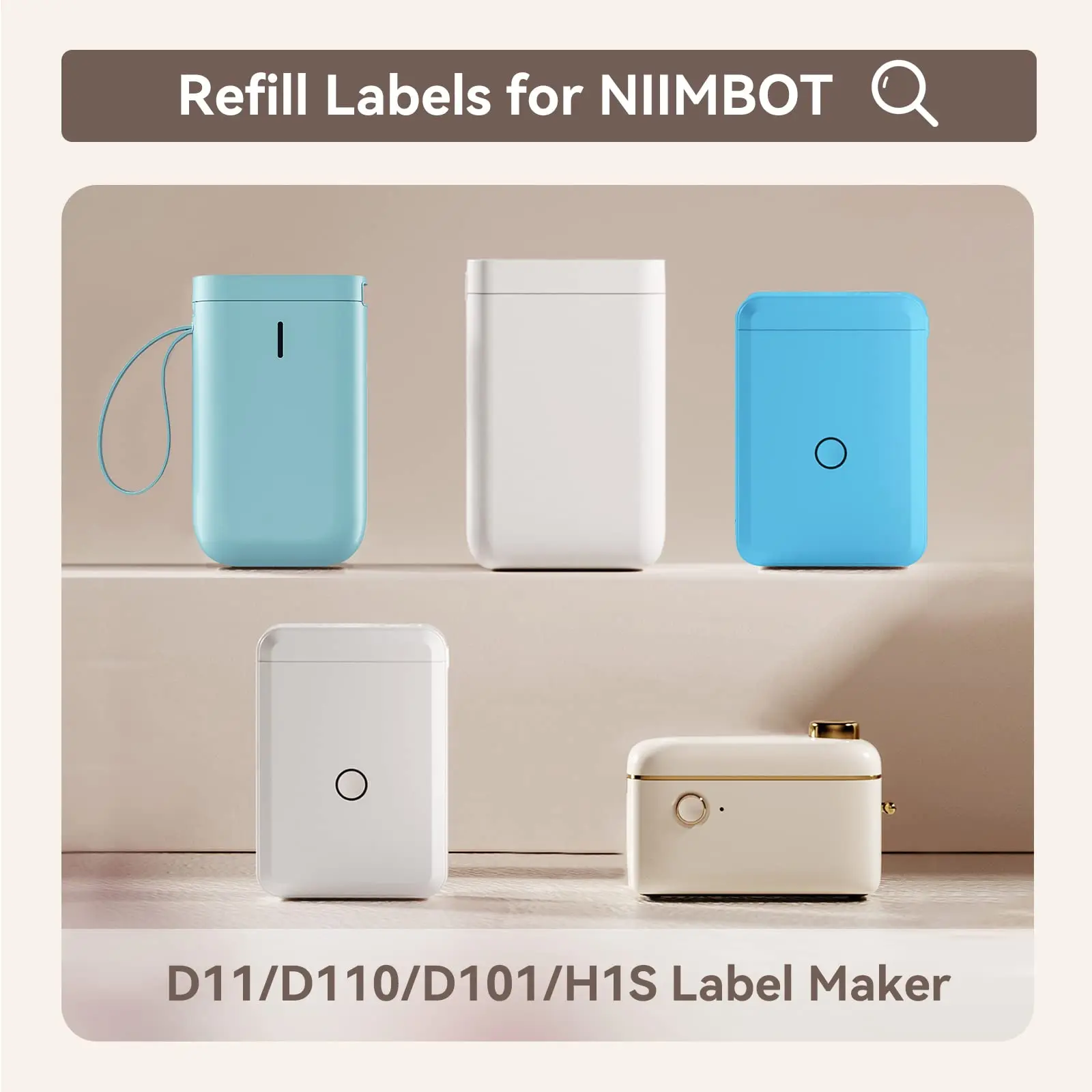 Niimbot D11 D101 D110 Official Label Sticker Paper Rolls Various Sizes of White Color Label Papers 3 5 10 Rolls for Printer USE
