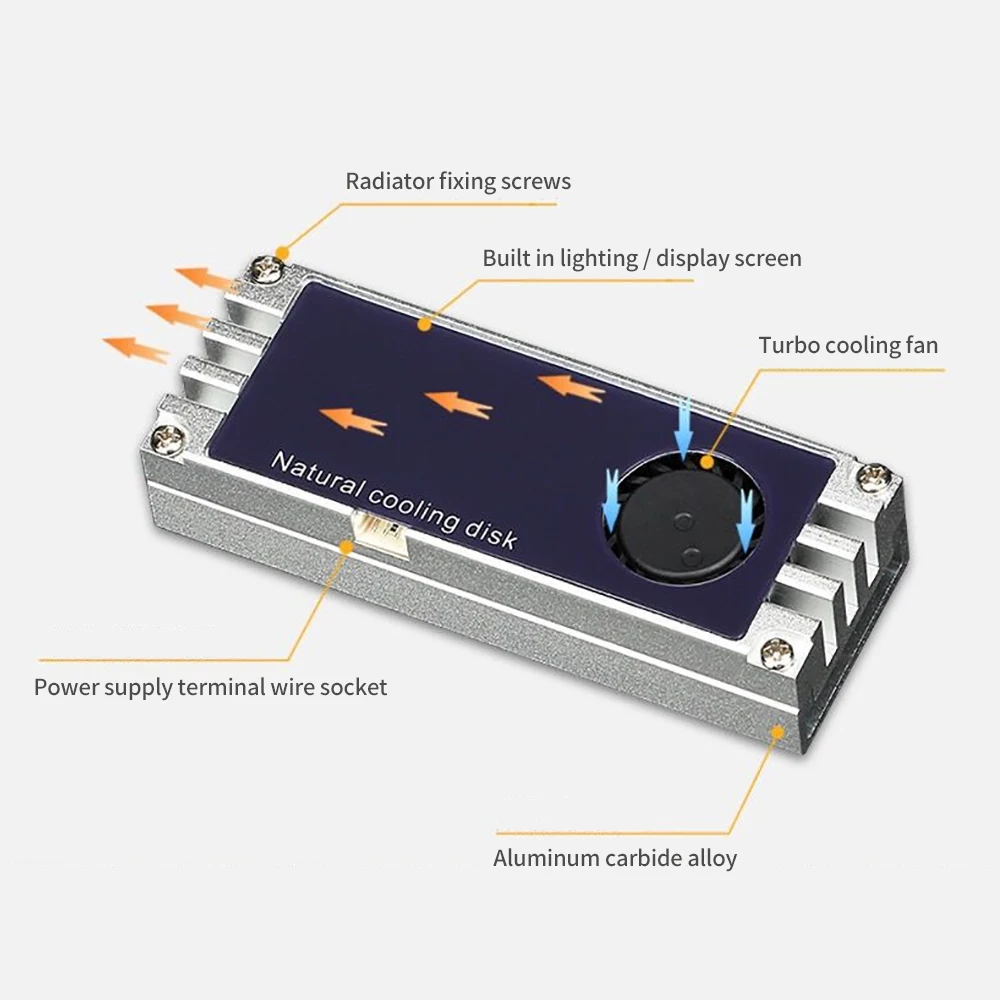 1PCS For M2 SSD Heatsink Cooler with Digital Temperature OLED-Display .2 2280 22110 For NVME Hard Disk Heat-radiator
