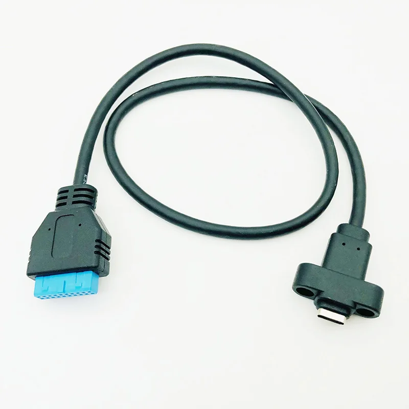 Connectors USB3.0 20/19Pin to Type-C Single Port USB 3.1 Type C USB-C Female to USB 3.0 Motherboard 19pin Header Cable 30cm/50cm