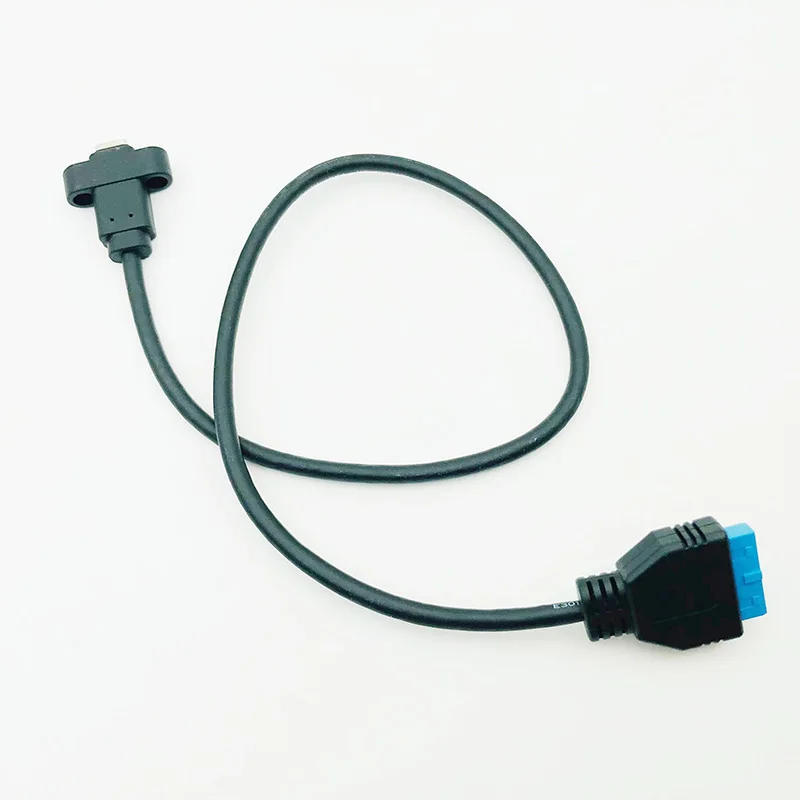 Connectors USB3.0 20/19Pin to Type-C Single Port USB 3.1 Type C USB-C Female to USB 3.0 Motherboard 19pin Header Cable 30cm/50cm