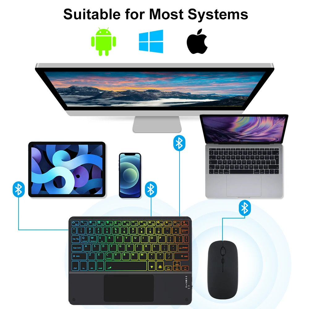 Backlight iPad magic keyboard For iPad Pro 11 2021 2020 Mini 5 6 10.2 9/8/7th 2018 2017 5 6th Pro 11 12.9 10.5 9.7 Air 3 2 Case