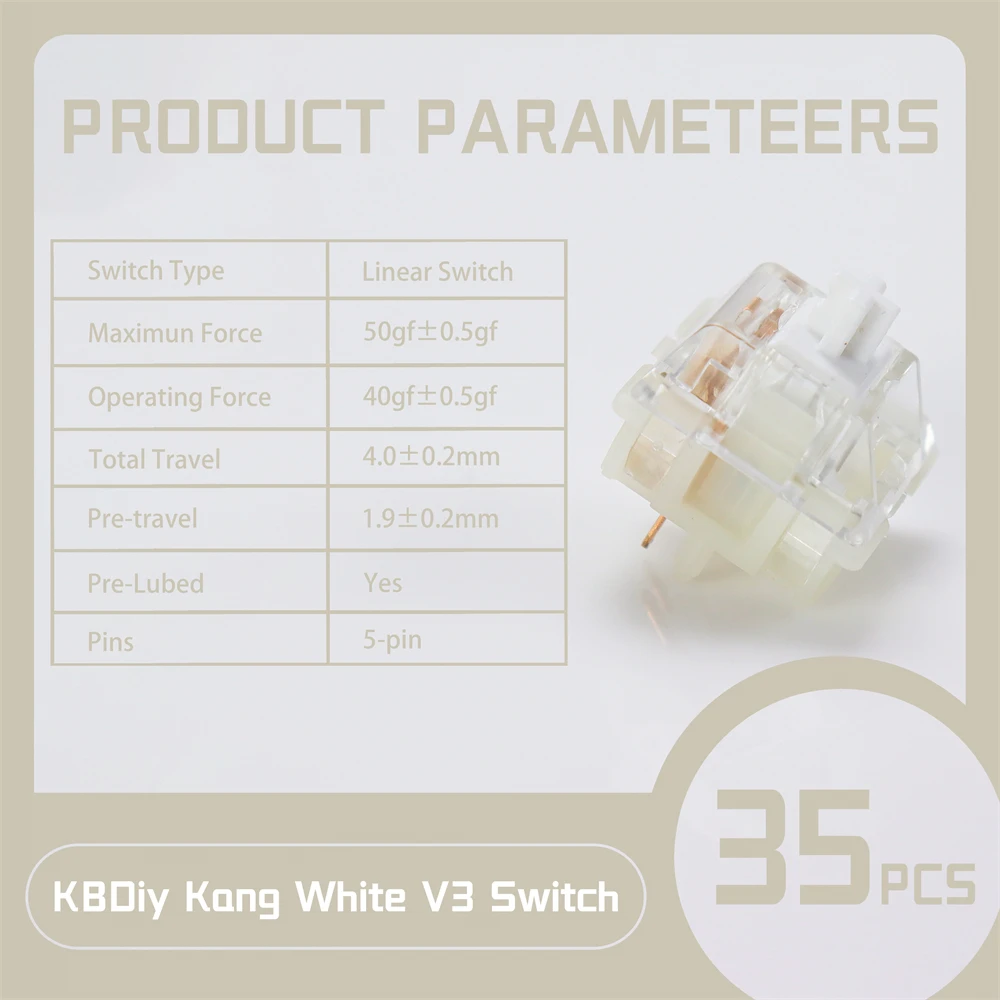 Wholesales KTT Kang White V3 Switches Mechanical Keyboard Switch 5Pin Custom Cherry RGB SMD Gaming Compatible With MX Switch
