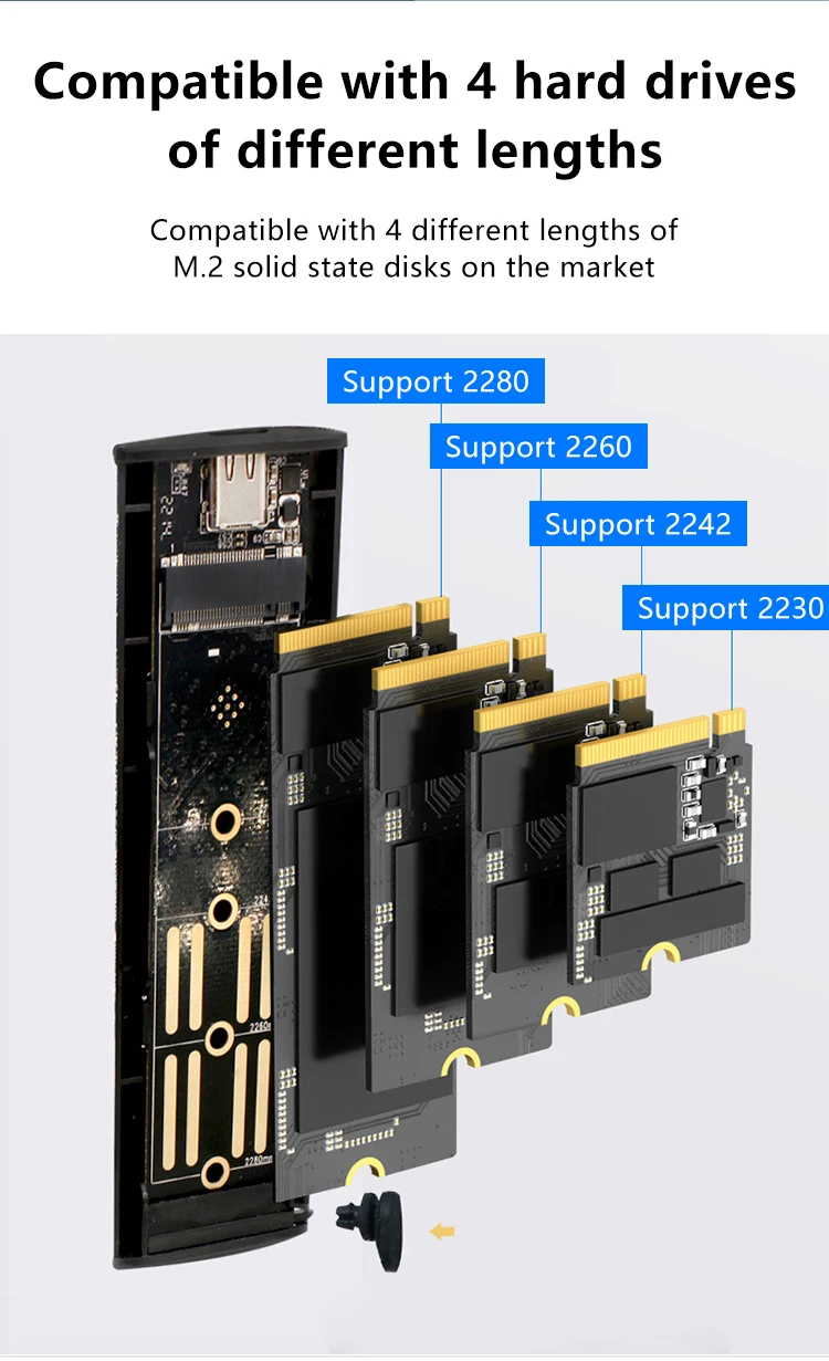 UTHAI M.6 Hard Disk Box 3.1 Dual Protocol NVME/NGFF SATA SSD Type-C 3.1 Disk Tool Free M.2 SSD Case Built-in Metal Heat Sink