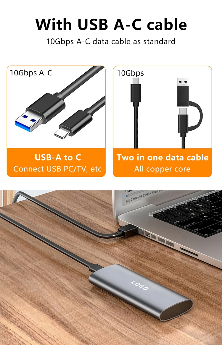 UTHAI M.6 Hard Disk Box 3.1 Dual Protocol NVME/NGFF SATA SSD Type-C 3.1 Disk Tool Free M.2 SSD Case Built-in Metal Heat Sink