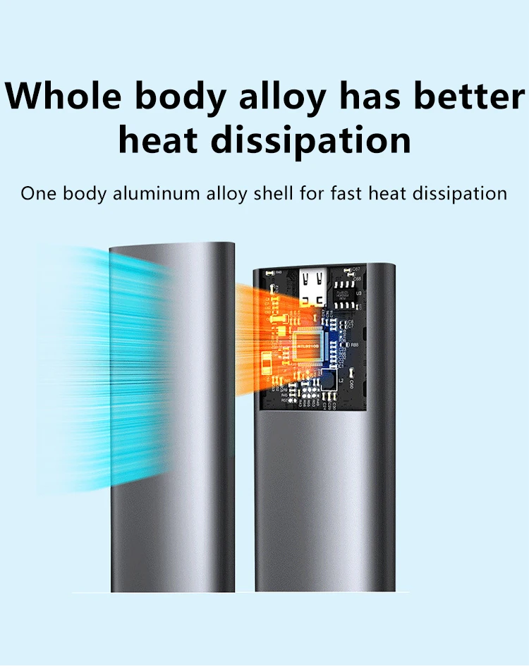 UTHAI M.6 Hard Disk Box 3.1 Dual Protocol NVME/NGFF SATA SSD Type-C 3.1 Disk Tool Free M.2 SSD Case Built-in Metal Heat Sink