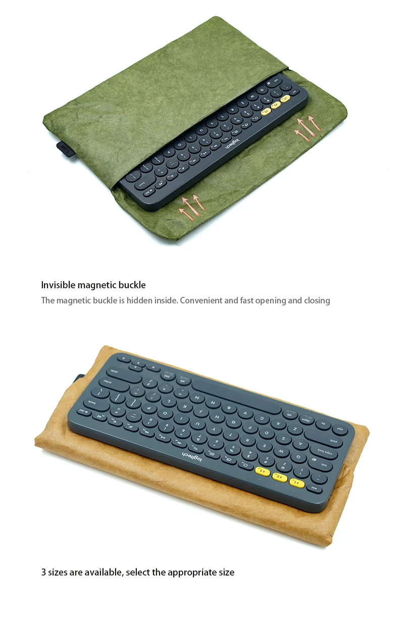 2021 New ultra-thin sleeve pouch cover,Paper Material Keyboard sleeve case for Logitech K380 Magic Keyboard with Numeric Keypad