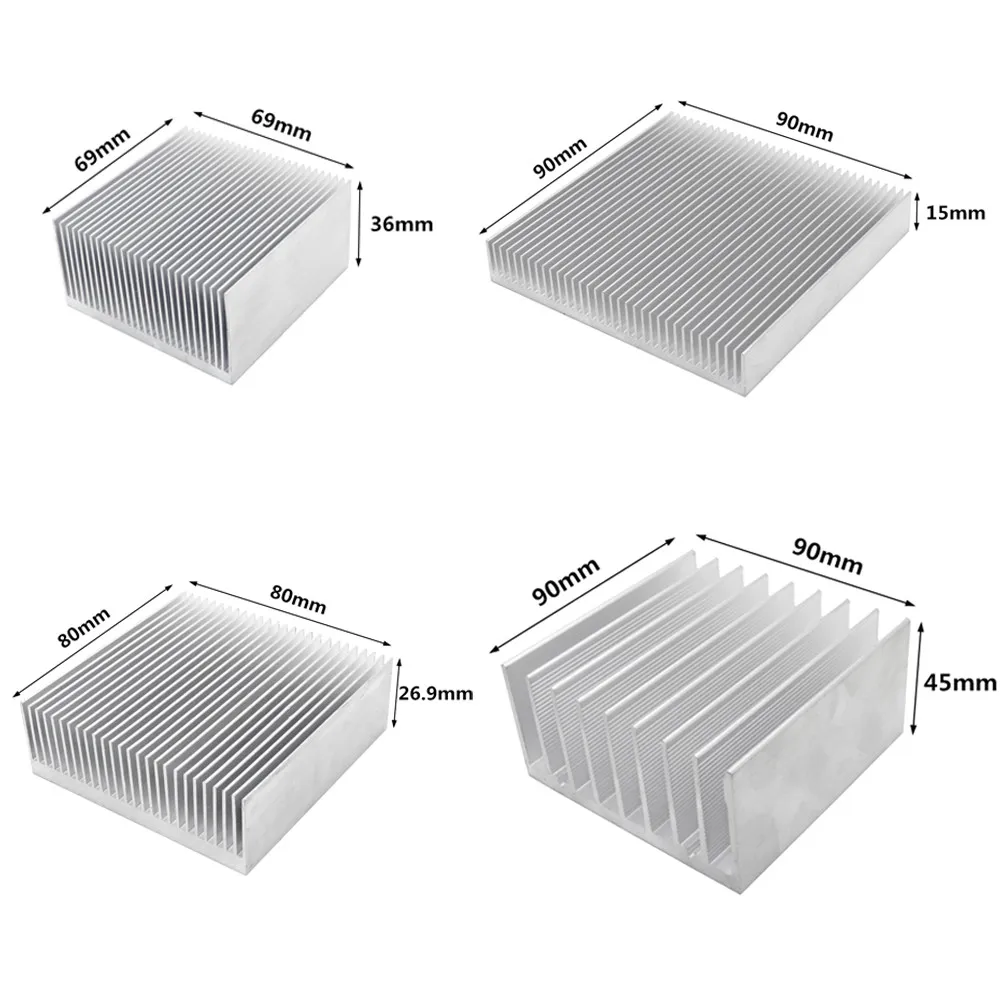 Extruded Aluminum Heatsink Heat Sink Radiator for Electronic LED Chip Power Amplifier Cooler Cooling Heat Dissipation