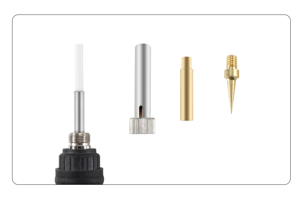 Toaiot Heat Insert Nut Iron Tip Hot Melt Heat Set Insert Tool Soldering Iron Tip 3D Printing Modify Finishing Brass Thread Embed