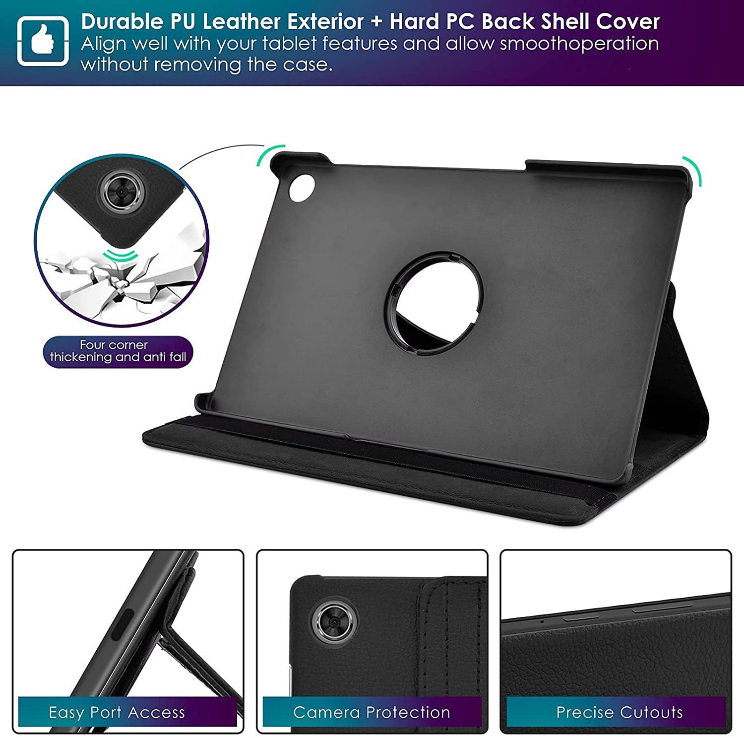Case For Samsung Galaxy Tab A8 2021 Tablet Cover for Samsung Tab A8 10.5 SM-X200/SM-X205 360 Degree Rotating Leather Cover