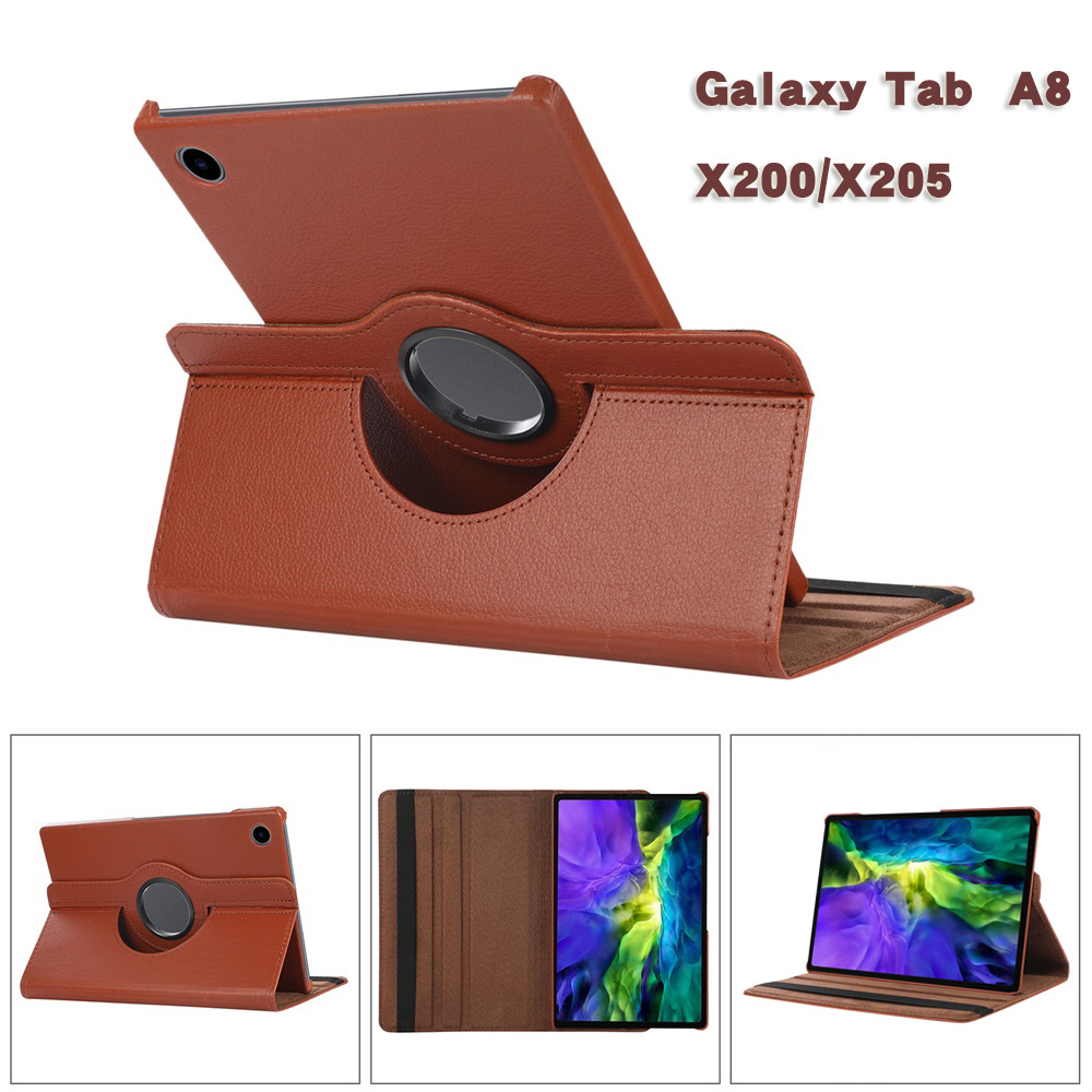 Case For Samsung Galaxy Tab A8 2021 Tablet Cover for Samsung Tab A8 10.5 SM-X200/SM-X205 360 Degree Rotating Leather Cover