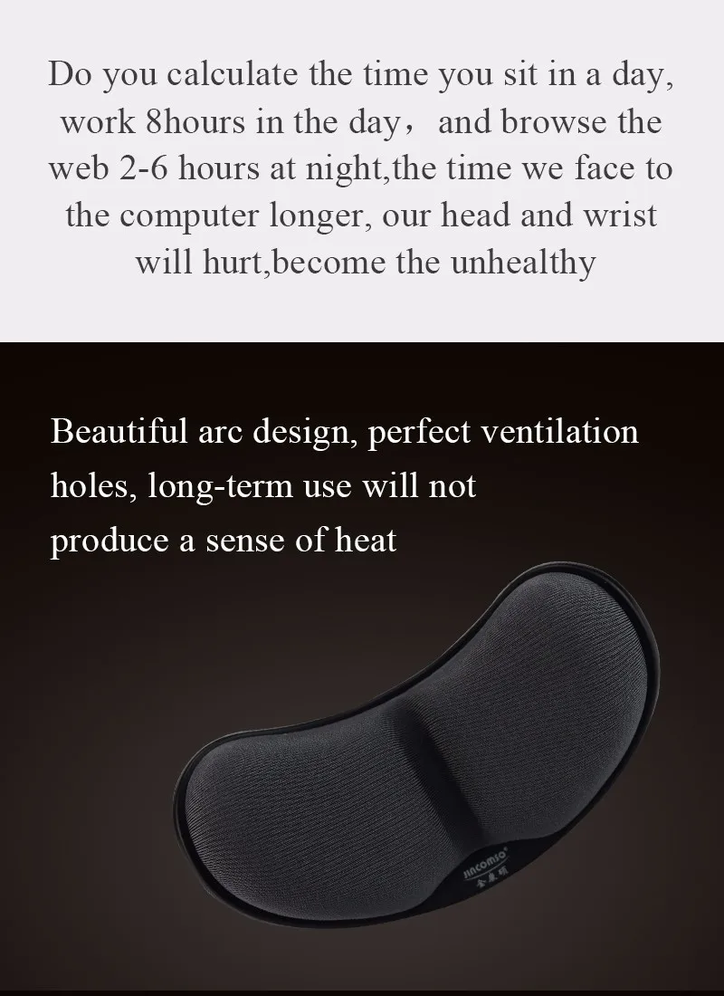 Anti-skid Memory Foam Mouse Pad Mousepad Support Wrist Rest Mat Ergonomic Office Healthy Mouse Pad for Computer Laptop Desktop
