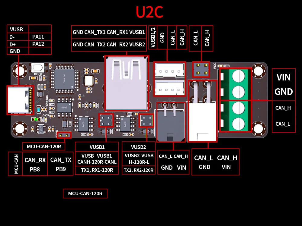 BIGTREETECH EBB SB2209 CAN/USB Board For Klipper Voron StealthBurner KNOMI Octopus Pro Raspberry Pi Canbus HeadTool PT1000
