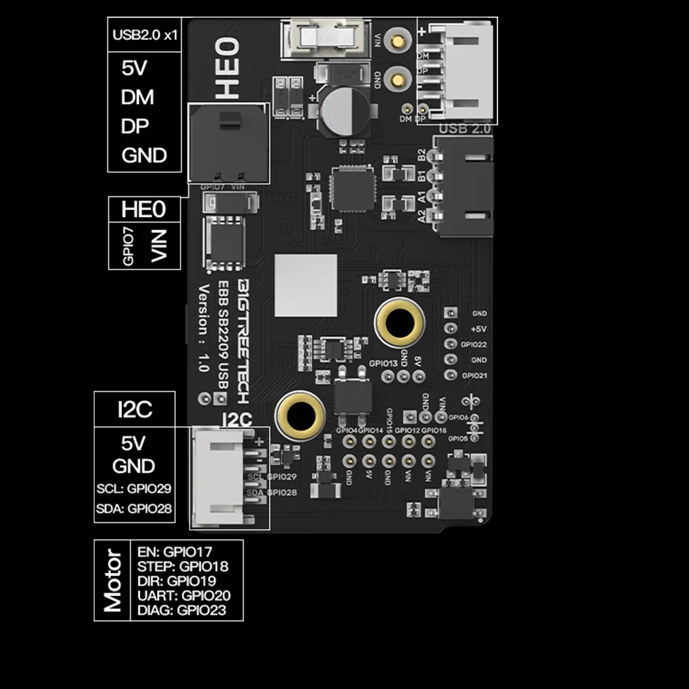 BIGTREETECH EBB SB2209 CAN/USB Board For Klipper Voron StealthBurner KNOMI Octopus Pro Raspberry Pi Canbus HeadTool PT1000