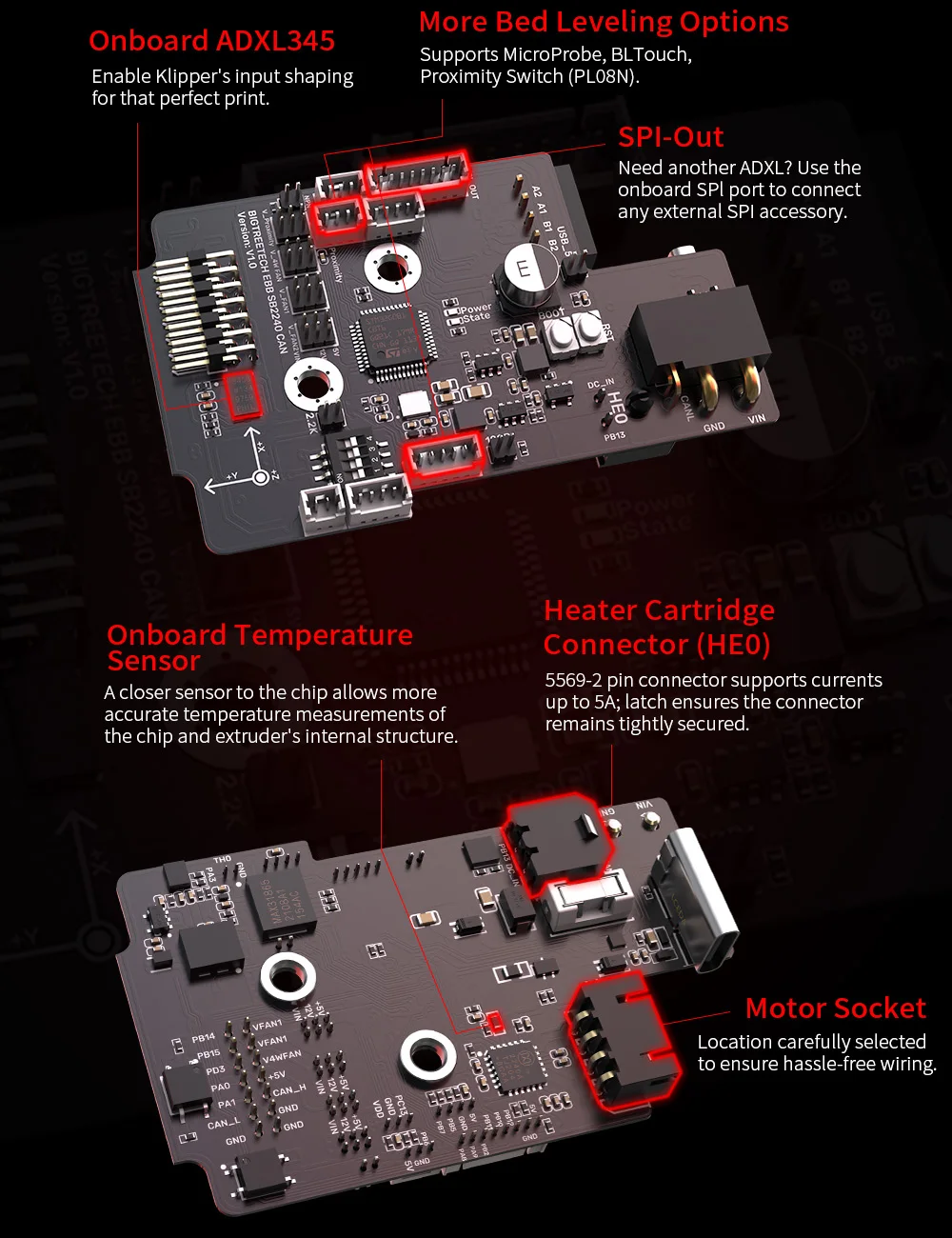BIGTREETECH EBB SB2209 CAN/USB Board For Klipper Voron StealthBurner KNOMI Octopus Pro Raspberry Pi Canbus HeadTool PT1000