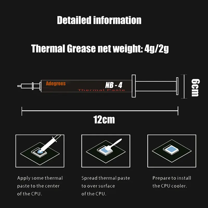 Thermal Paste 18W/mk Thermal Compound Conductive 2g/4g Silicone Grease Heat Sink for CPU GPU Chipset Notebook Cooling Coolers