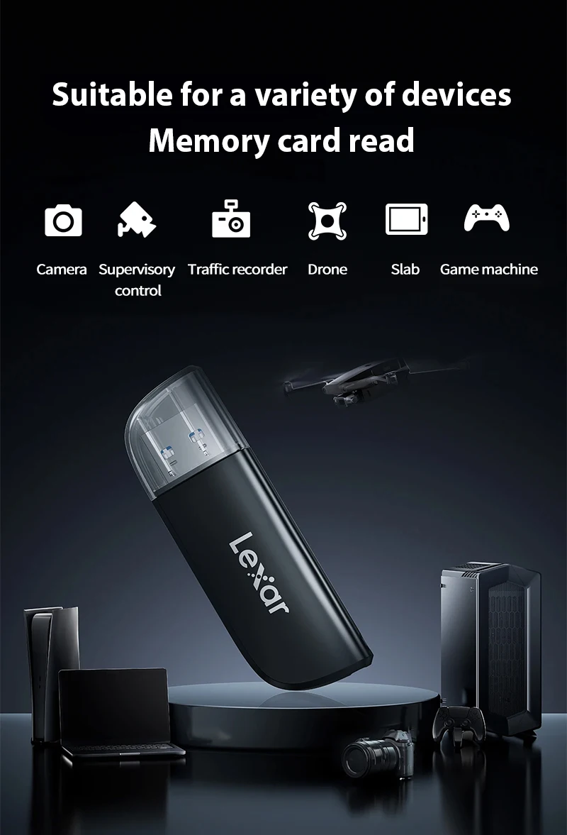 Original Lexar 300U Multi 2 in 1 USB Type A Card Reader Support SD/Micro SD Card Memoria Card Reader For MicroSDHC/SDXC