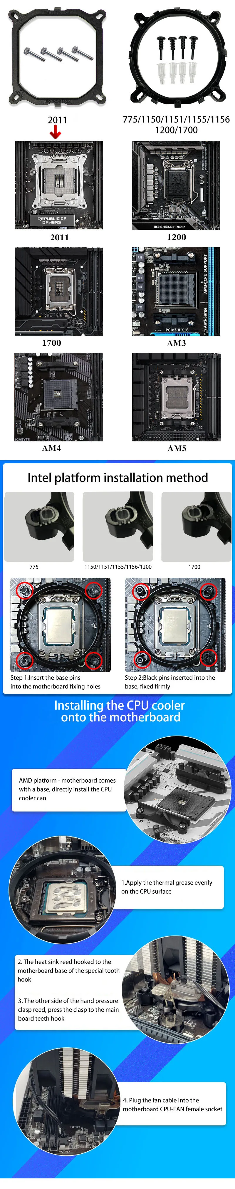 80MM CPU Air Cooler 4PIN PWM Cooling PC Radiator Fan for Intel 2011 X79 X99 CPU Fan Ventilador
