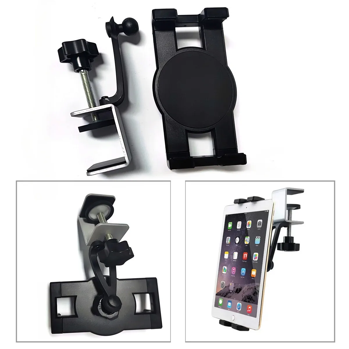 Kitchen Cabinet Tablet Mount Stand for 4-13'' Tablet & Phone Holder Stand Metal Tablets Cellphone Clamp Holder for IPad Air Pro