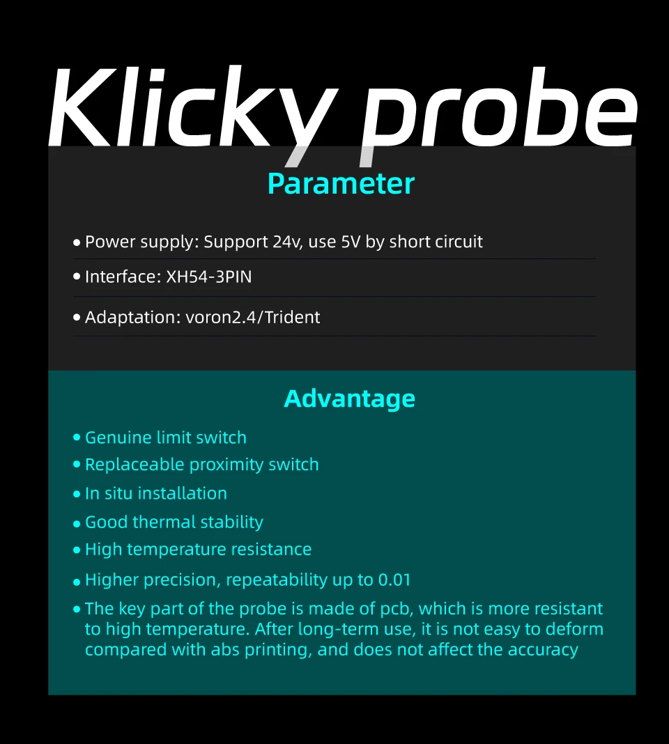 Mellow D2F-01/D2HW Klicky PCB Kit Voron 2.4 Probe 3D Printer DIY Z Auto Leveling Kits For Voron 3D Printers (No Prints Included)
