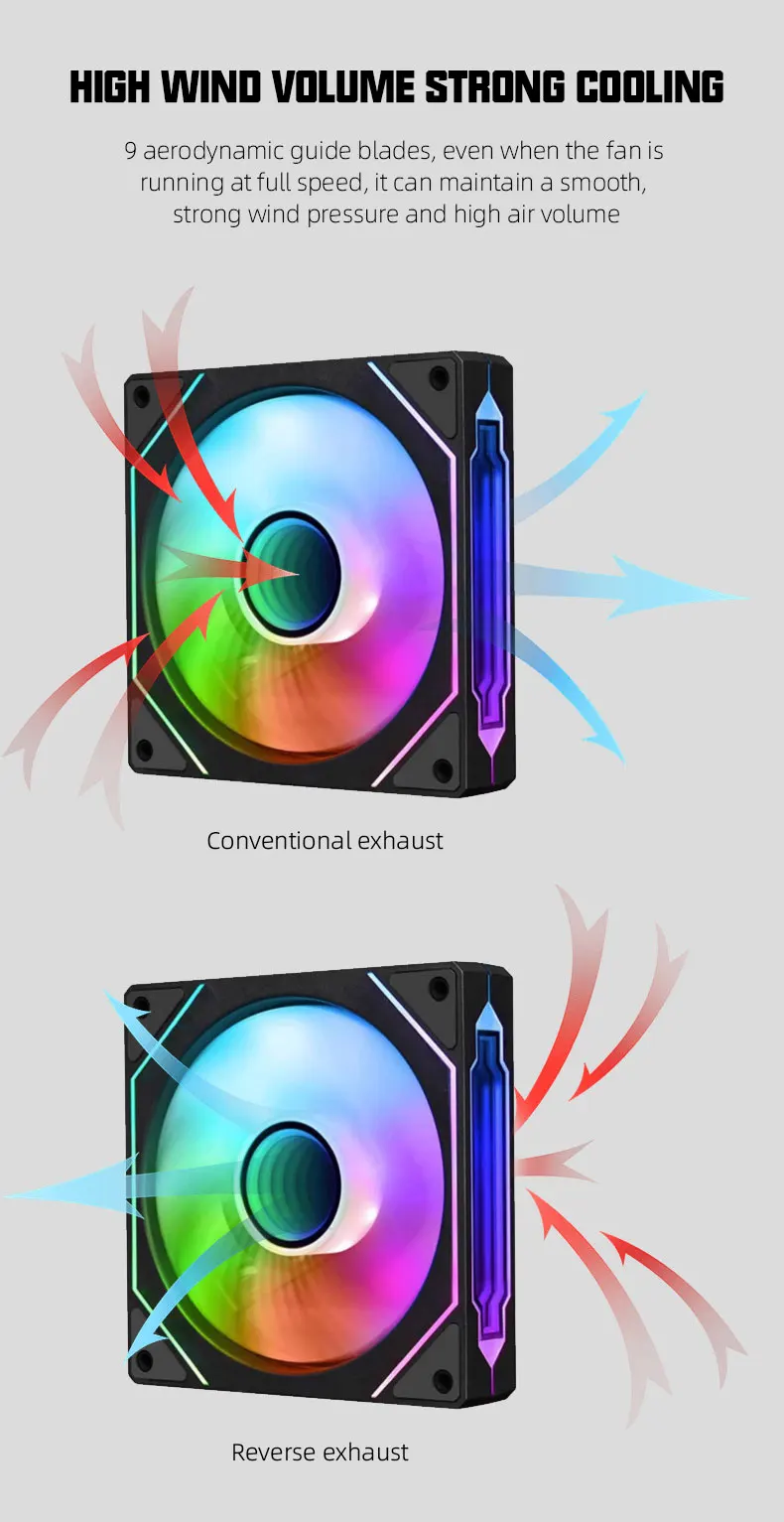 Prism 4 PRO ARGB Fan PC 120mm Computer Case Fan 4pin PWM CPU Cooling Fans 3pin 12v RGB