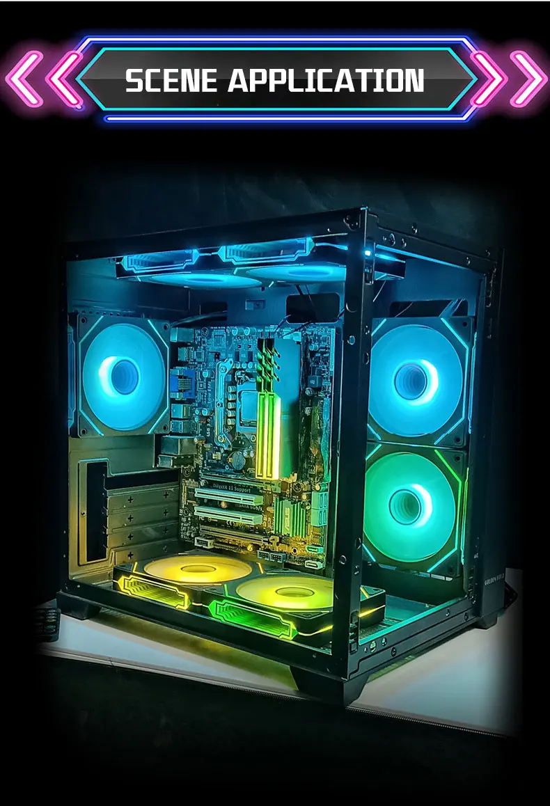 Prism 4 PRO ARGB Fan PC 120mm Computer Case Fan 4pin PWM CPU Cooling Fans 3pin 12v RGB