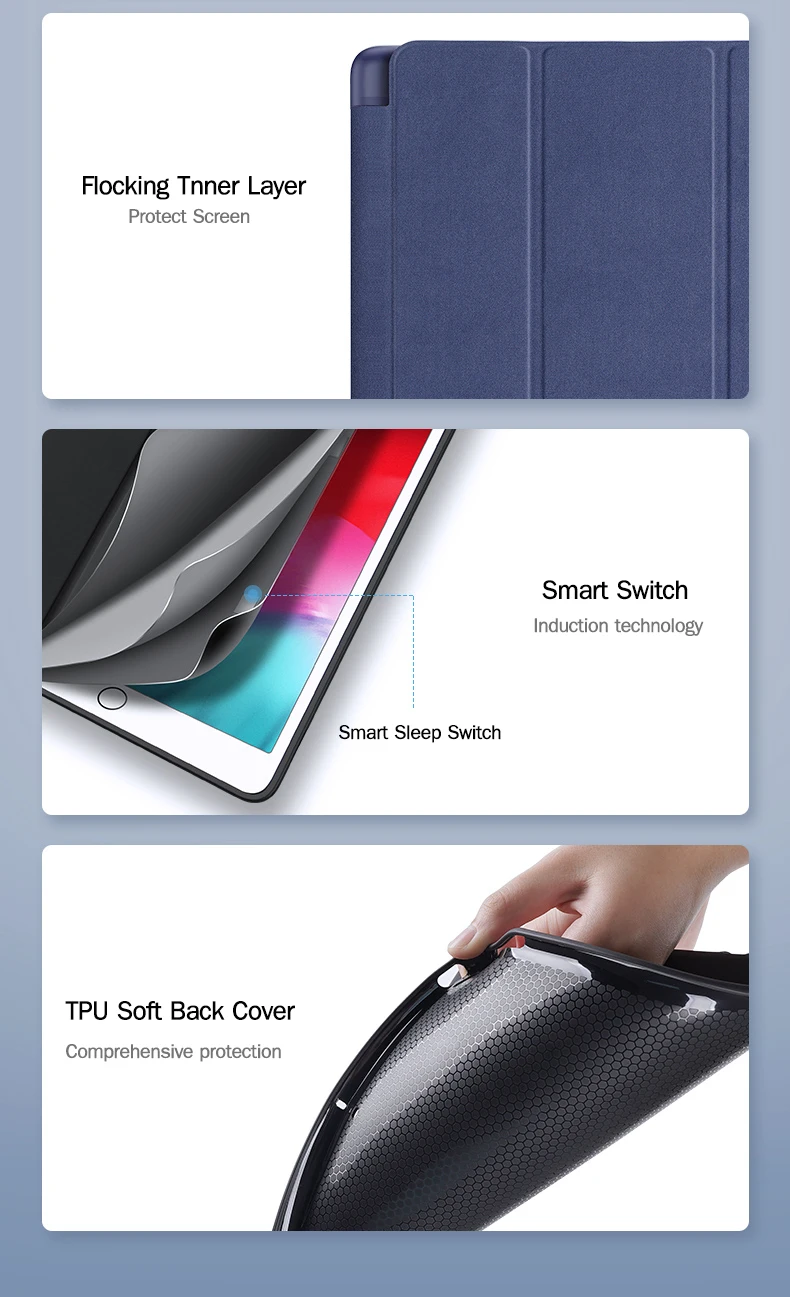Leather Case For Ipad 10.2 5 6 7 8 9 10th Gen Smart Cover Funda For iPad Air 2 3 4 5 10.9 pro 11 10.5 Magnetic TPU Silicone Case