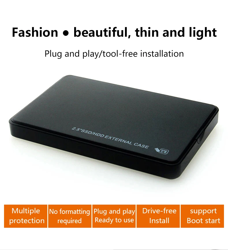 UTHAI T22 2.5" SATA to USB3.0 HDD Enclosure Mobile Hard Drive Cases for SSD External Storage HDD Box With USB3.0/2.0 Cable ABS