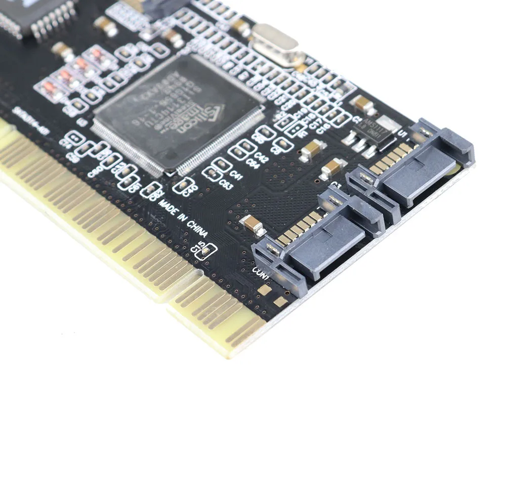 PCI To 4 Ports SATA Internal CONTROLLER RAID CARD 4 SATA SERIAL ATA PCI CONTROLLER RAID CARD Sil3114 Chipset Sata Cables