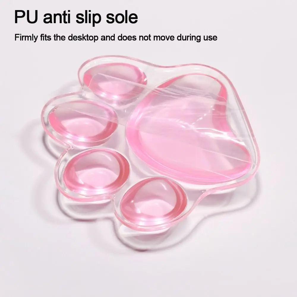 Transparent Cute Cat's Paw Shaped Mouse Pad Wrist Guard Non Slip Protection Hand Support Desktop Laptop Mouse Pad Wrist Rest