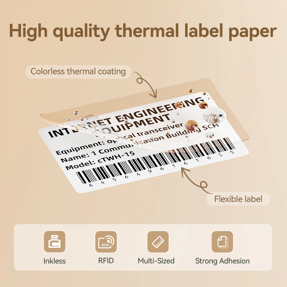 Niimbot D11 D110 D101 H1S Transparent Label Sticker Name Tag Thermal Labels Adhesive Paper Sticky Notes Office School Supplies