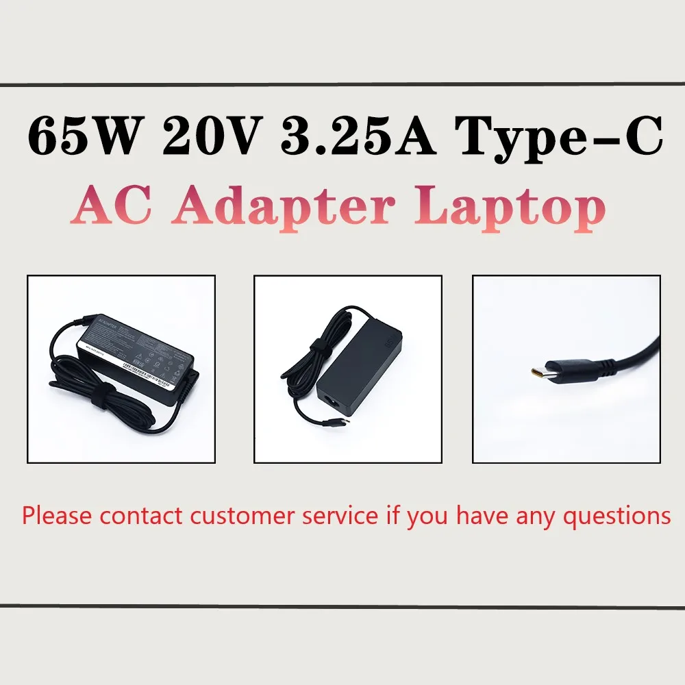 20V 3.25A 65W USB Type-C AC Laptop Power Adapter Charger For Lenovo Thinkpad X1 Carbon Yoga X270 X280 T580 P51 P52s E480 E470 S2