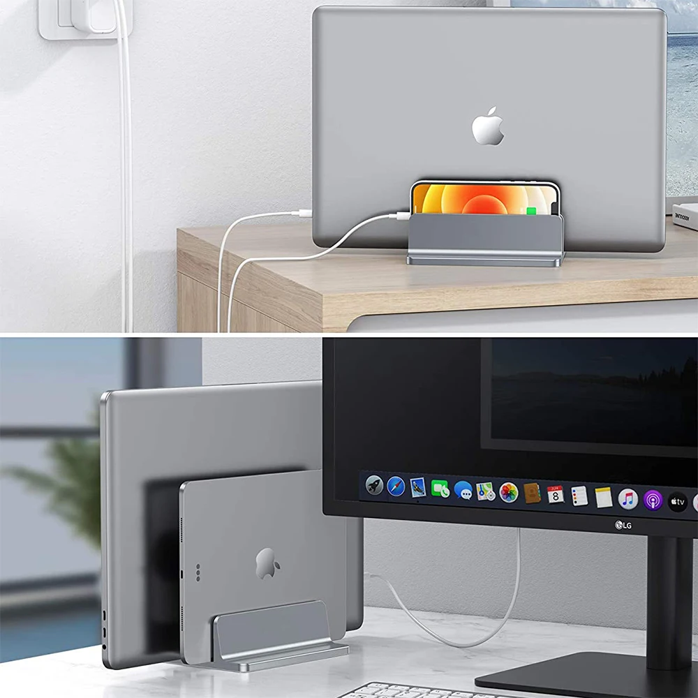 Vertical Laptop Stand Aluminium Adjustable Portable Notebook Mount Support Base Holder For MacBook Pro Air Accessory Book Holder