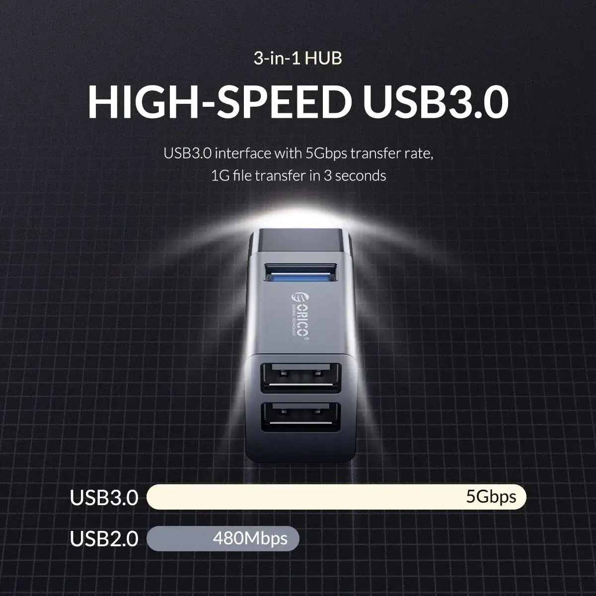 ORICO USB 3.0 Hub Notebook Wireless USB Splitter 3-port Laptop Extender PC Computer USB 2.0 Charge Hub for Laptop Accessories