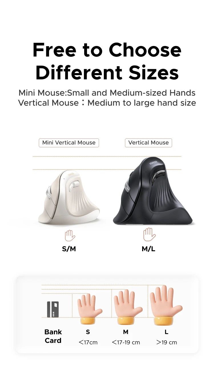 UGREEN Vertical Mouse Wireless Bluetooth5.0 2.4G Ergonomic 4000DPI Mice for MacBook Tablet Laptops Computer PC Mice