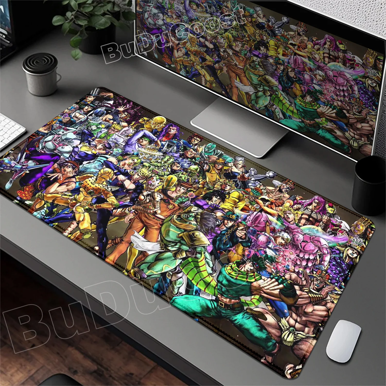 Funny Anime Jojo Bizarre Adventure Mouse Pad Cabinet Keyboard Accessories Joseph Joestar Laptop Gaming Large Lock Edge Mousepad